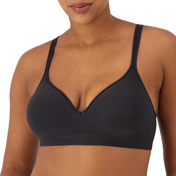 New Bali Womens 34B Black Comfort Revolution Full Cover Wirefree Convertible Bra - Picture 1 of 3
